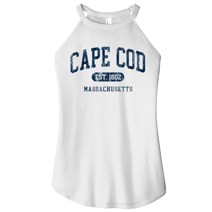 Cape Cod Est 1602 Massachusetts Retro Preppy Throwback Women's Perfect Tri Rocker Tank