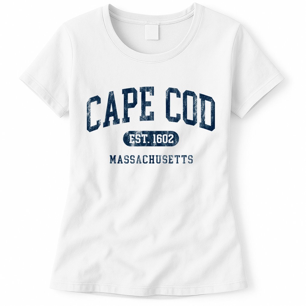 Cape Cod Est 1602 Massachusetts Retro Preppy Throwback Womens T-Shirt