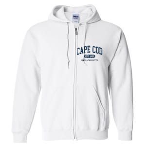 Cape Cod Est 1602 Massachusetts Retro Preppy Throwback Full Zip Hoodie