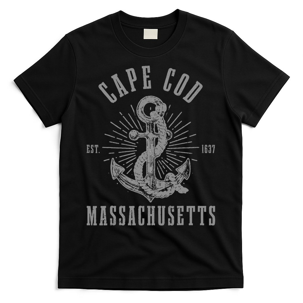 Cape Cod Est 1637 Massachusetts Anchor Vintage Nautical Gift T-Shirt