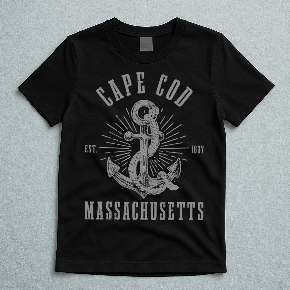 Cape Cod Est 1637 Massachusetts Anchor Vintage Nautical Gift T-Shirt