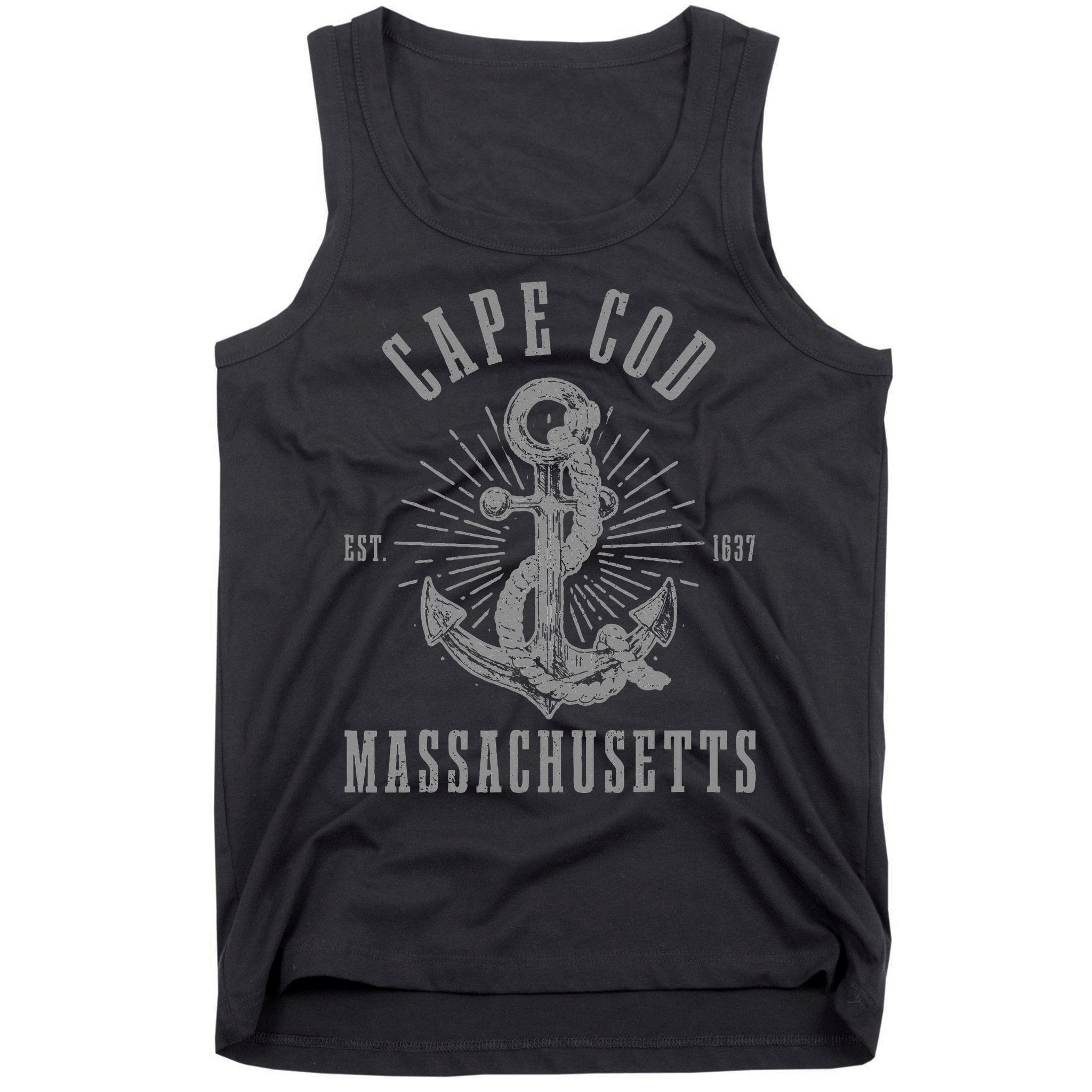 Cape Cod Est 1637 Massachusetts Anchor Vintage Nautical Gift Tank Top