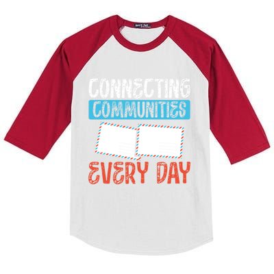 Connecting Communities Every Day Postal Worker Gift Kids Colorblock Raglan Jersey