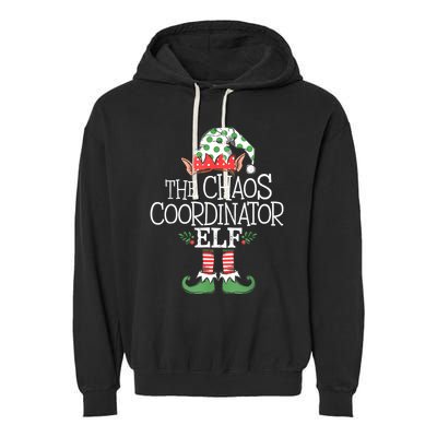 Chaos Coordinator Elf Elves Christmas Party Tree Present Garment-Dyed Fleece Hoodie