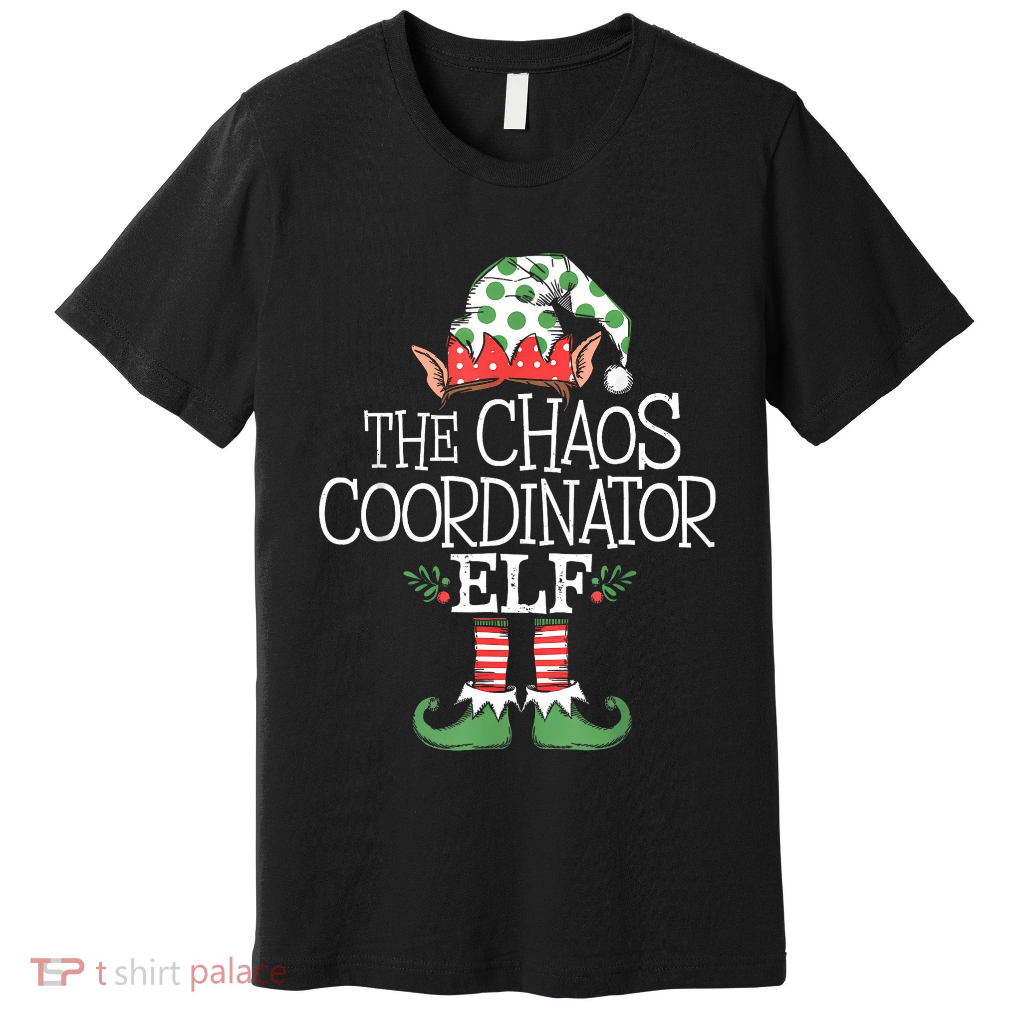 Chaos Coordinator Elf Elves Christmas Party Tree Present Premium T-Shirt