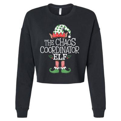 Chaos Coordinator Elf Elves Christmas Party Tree Present Cropped Pullover Crew