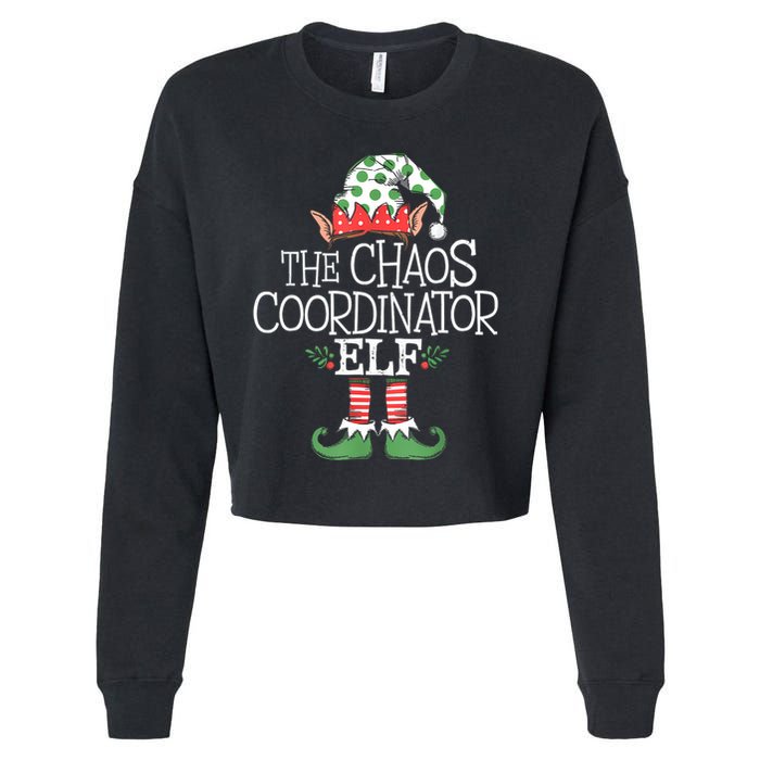 Chaos Coordinator Elf Elves Christmas Party Tree Present Cropped Pullover Crew
