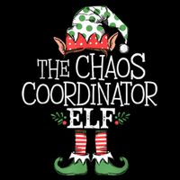 Chaos Coordinator Elf Elves Christmas Party Tree Present Cropped Pullover Crew