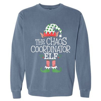 Chaos Coordinator Elf Elves Christmas Party Tree Present Garment-Dyed Sweatshirt