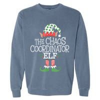 Chaos Coordinator Elf Elves Christmas Party Tree Present Garment-Dyed Sweatshirt