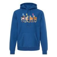 Cute Cow Easter Day Farm Animals Premium Hoodie