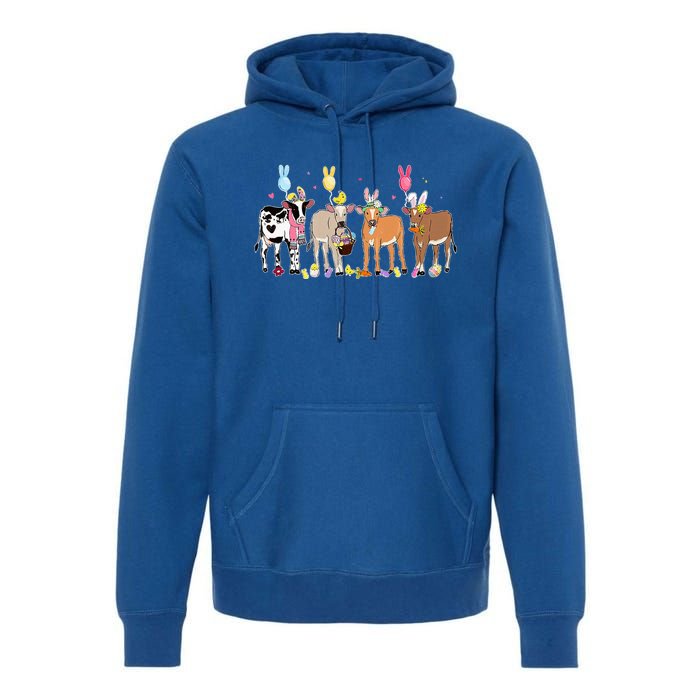 Cute Cow Easter Day Farm Animals Premium Hoodie