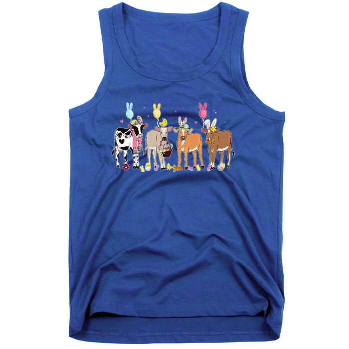 Cute Cow Easter Day Farm Animals Tank Top