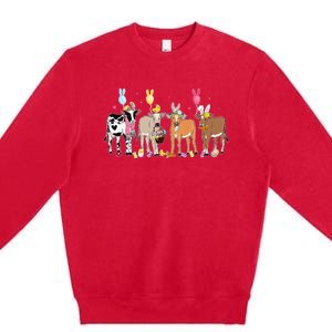 Cute Cow Easter Day Farm Animals Premium Crewneck Sweatshirt