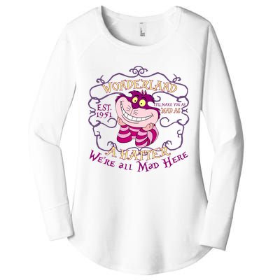 Cheshire Cat Est 1951 Were All Mad Alice In Wonderland Women's Perfect Tri Tunic Long Sleeve Shirt