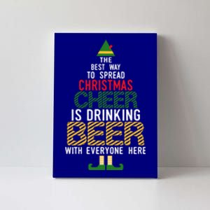 Christmas Cheer Elf Funny Naughty Santa Elf Beer Sweater Gift Canvas