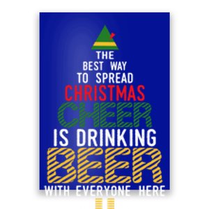 Christmas Cheer Elf Funny Naughty Santa Elf Beer Sweater Gift Poster