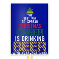 Christmas Cheer Elf Funny Naughty Santa Elf Beer Sweater Gift Poster