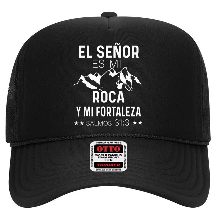 Camiseta Cristiana En Espanol Versiculo Spanish Christians High Crown Mesh Back Trucker Hat