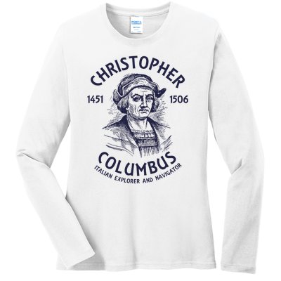 Christopher Columbus Explorer Ladies Long Sleeve Shirt