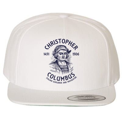 Christopher Columbus Explorer Wool Snapback Cap