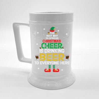 Christmas Cheer Elf Funny Naughty Santa Elf Beer Sweater Funny Gift Beer Stein