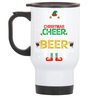 Christmas Cheer Elf Funny Naughty Santa Elf Beer Sweater Funny Gift Stainless Steel Travel Mug