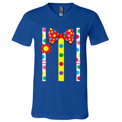 Clown Costume Easy Halloween Vintage Carnival Circus V-Neck T-Shirt