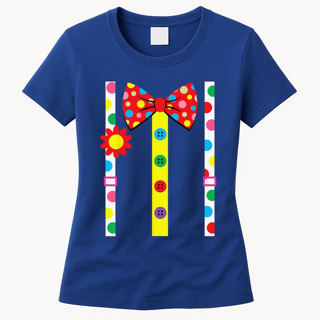 Clown Costume Easy Halloween Vintage Carnival Circus Womens T-Shirt