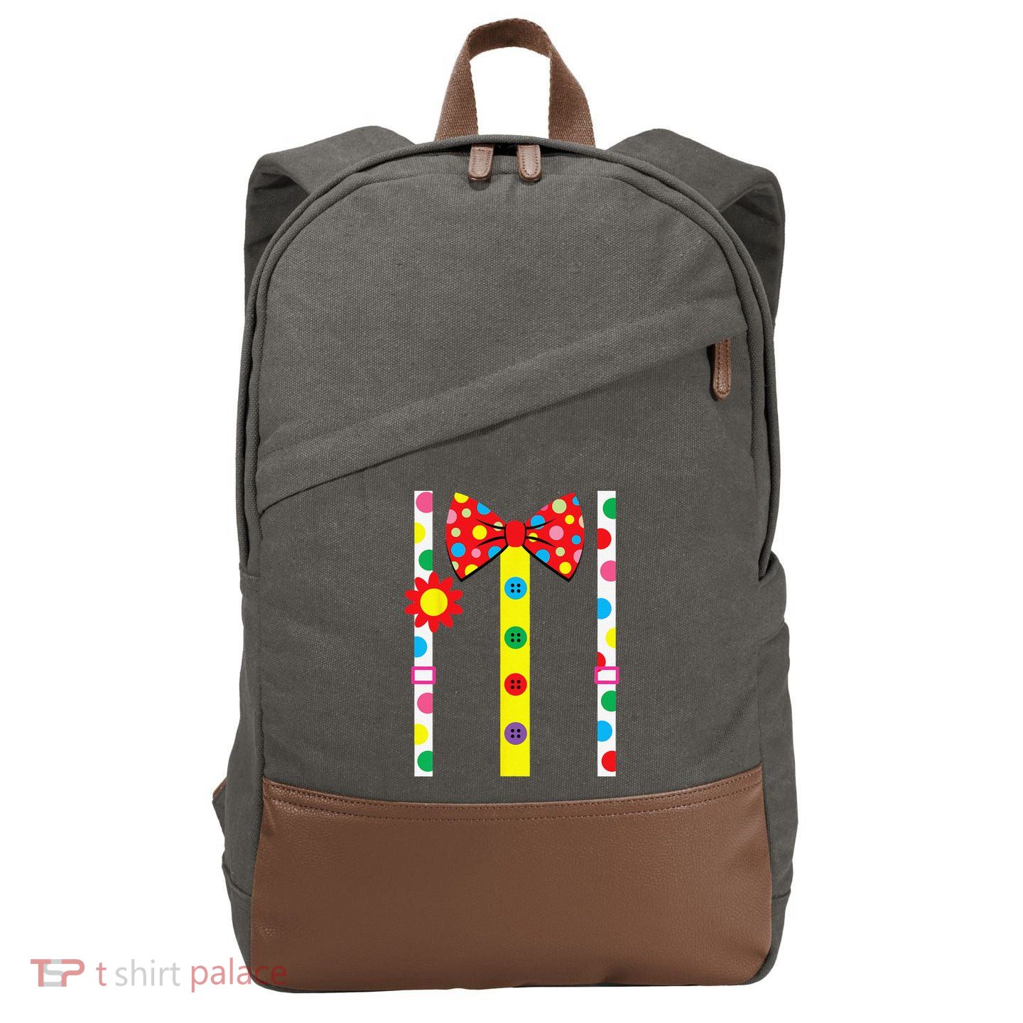 Clown Costume Easy Halloween Vintage Carnival Circus Cotton Canvas Backpack