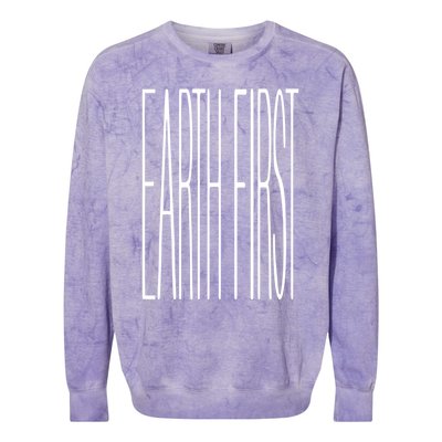 Climate Change Earth First Gift Colorblast Crewneck Sweatshirt