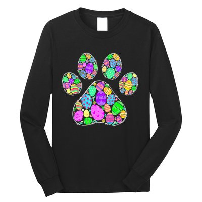 Cute Colorful Easter Eggs Dog Cat Paw Lover rabbit Long Sleeve Shirt