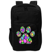 Cute Colorful Easter Eggs Dog Cat Paw Lover rabbit Impact Tech Backpack