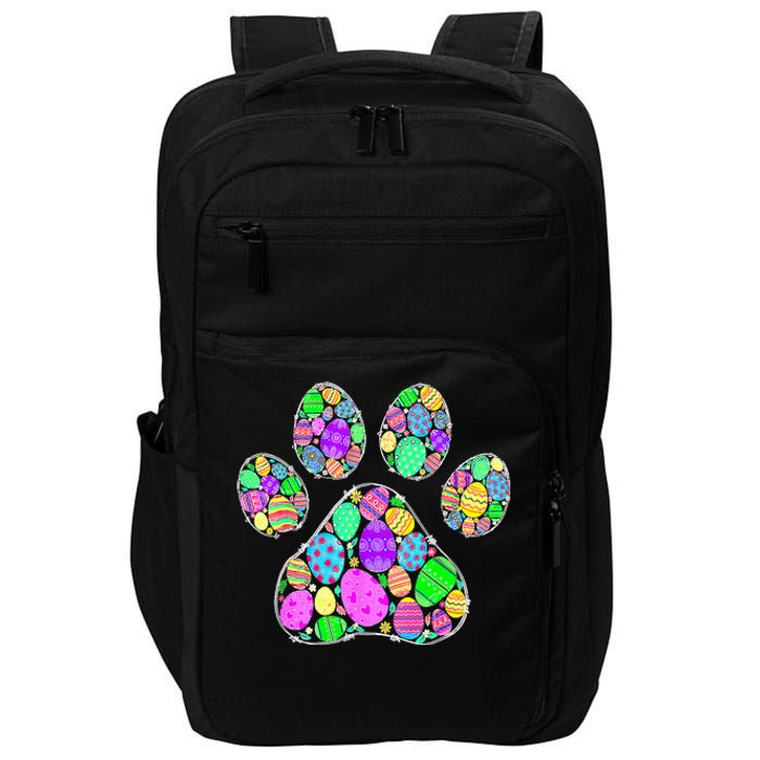 Cute Colorful Easter Eggs Dog Cat Paw Lover rabbit Impact Tech Backpack