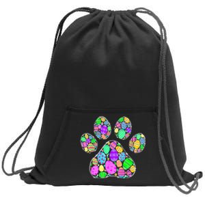 Cute Colorful Easter Eggs Dog Cat Paw Lover rabbit Sweatshirt Cinch Pack Bag