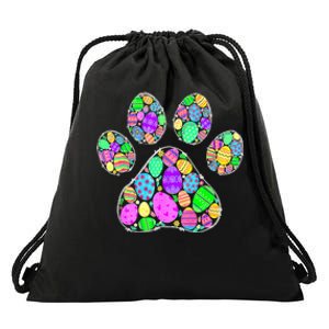 Cute Colorful Easter Eggs Dog Cat Paw Lover rabbit Drawstring Bag