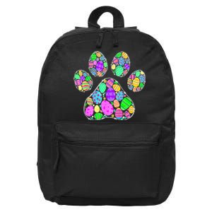 Cute Colorful Easter Eggs Dog Cat Paw Lover rabbit 16 in Basic Backpack