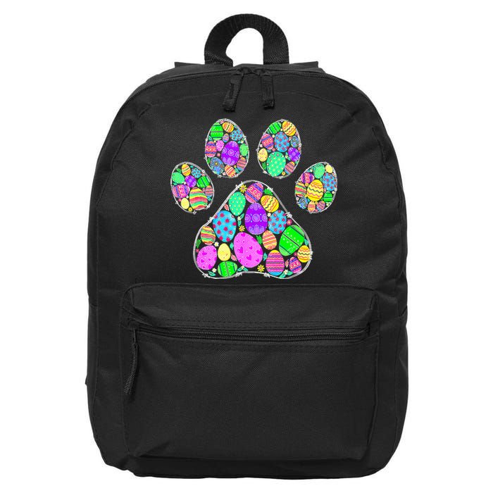 Cute Colorful Easter Eggs Dog Cat Paw Lover rabbit 16 in Basic Backpack