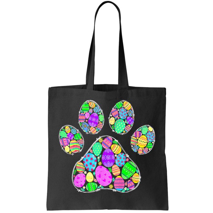 Cute Colorful Easter Eggs Dog Cat Paw Lover rabbit Tote Bag