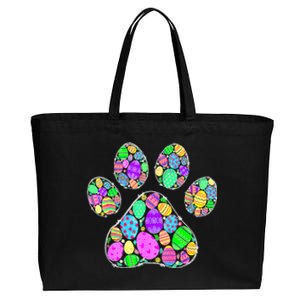 Cute Colorful Easter Eggs Dog Cat Paw Lover rabbit Cotton Canvas Jumbo Tote