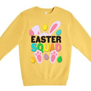 Cute Colorful Easter Squad Easter Bunny Rabbit Eggs Premium Crewneck Sweatshirt