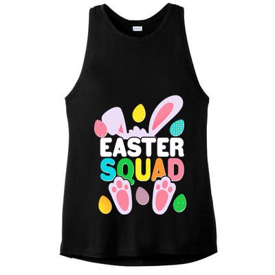 Cute Colorful Easter Squad Easter Bunny Rabbit Eggs Ladies PosiCharge Tri-Blend Wicking Tank