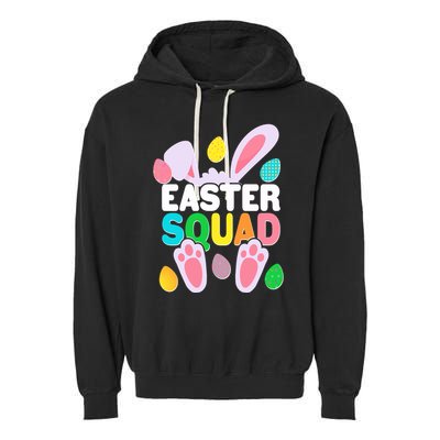 Cute Colorful Easter Squad Easter Bunny Rabbit Eggs Garment-Dyed Fleece Hoodie