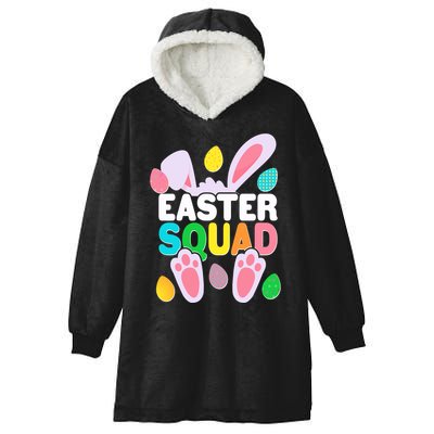 Cute Colorful Easter Squad Easter Bunny Rabbit Eggs Hooded Wearable Blanket