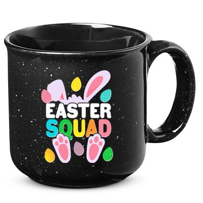 Cute Colorful Easter Squad Easter Bunny Rabbit Eggs 15oz Campfire Ceramic Mug