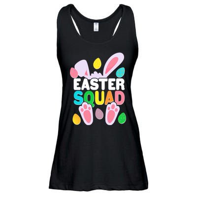 Cute Colorful Easter Squad Easter Bunny Rabbit Eggs Ladies Essential Flowy Tank