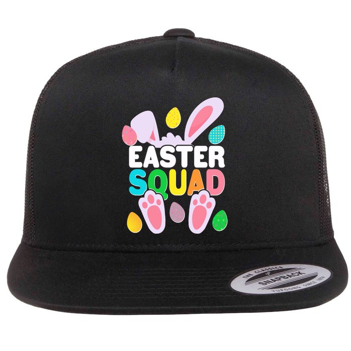 Cute Colorful Easter Squad Easter Bunny Rabbit Eggs Flatbill Hat
