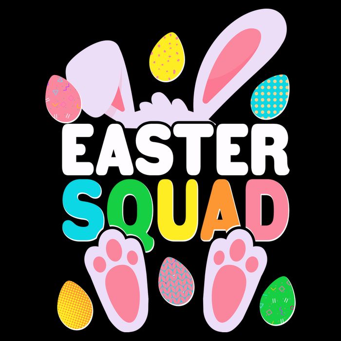 Cute Colorful Easter Squad Easter Bunny Rabbit Eggs Flatbill Hat