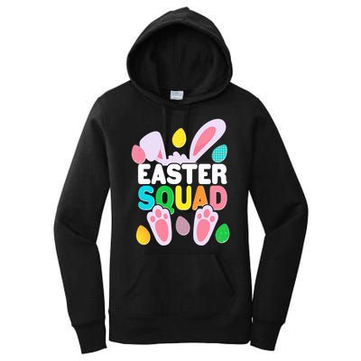 Cute Colorful Easter Squad Easter Bunny Rabbit Eggs Women's Pullover Hoodie
