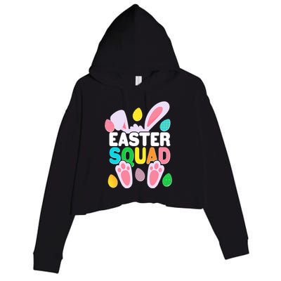 Cute Colorful Easter Squad Easter Bunny Rabbit Eggs Crop Fleece Hoodie